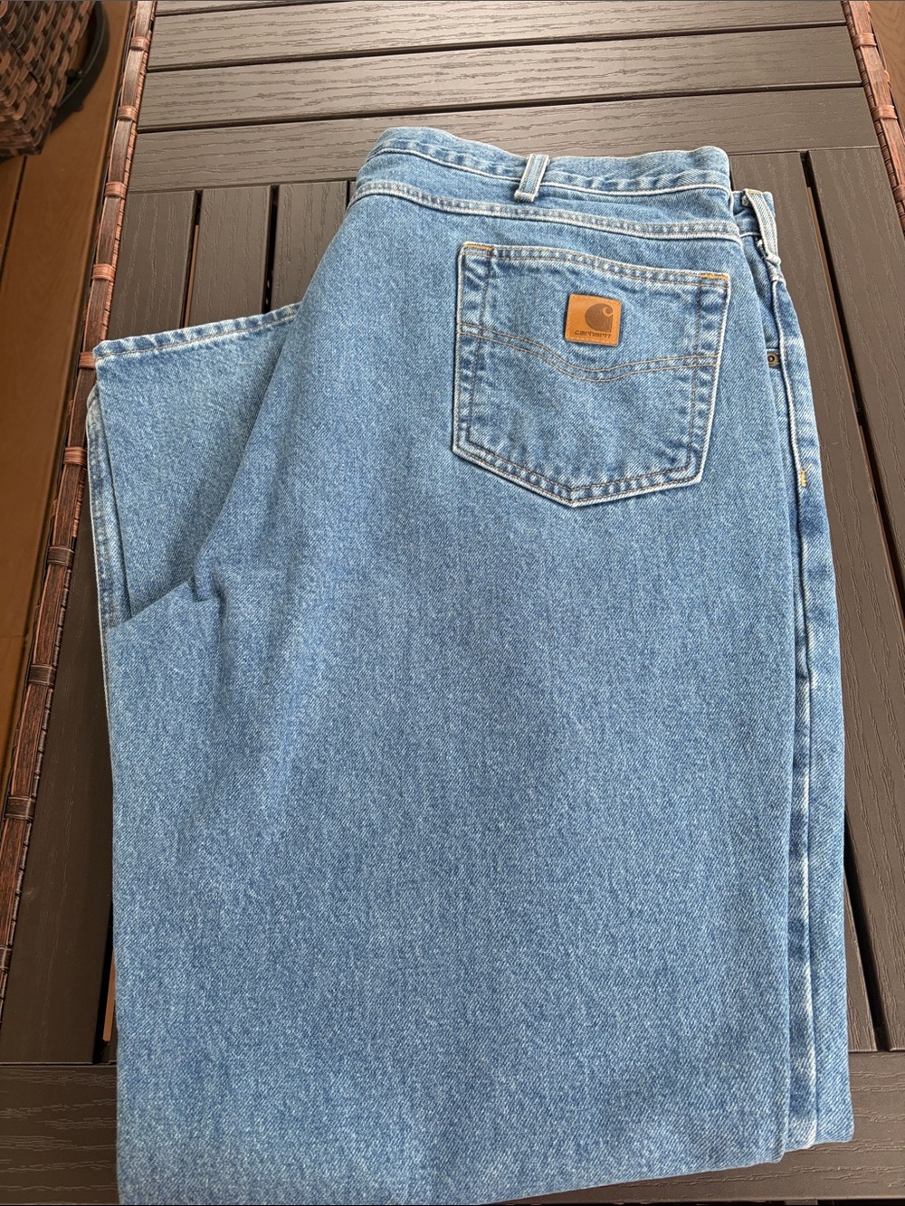 Carhartt Men's Light Wash Blue Denim Relaxed Jeans